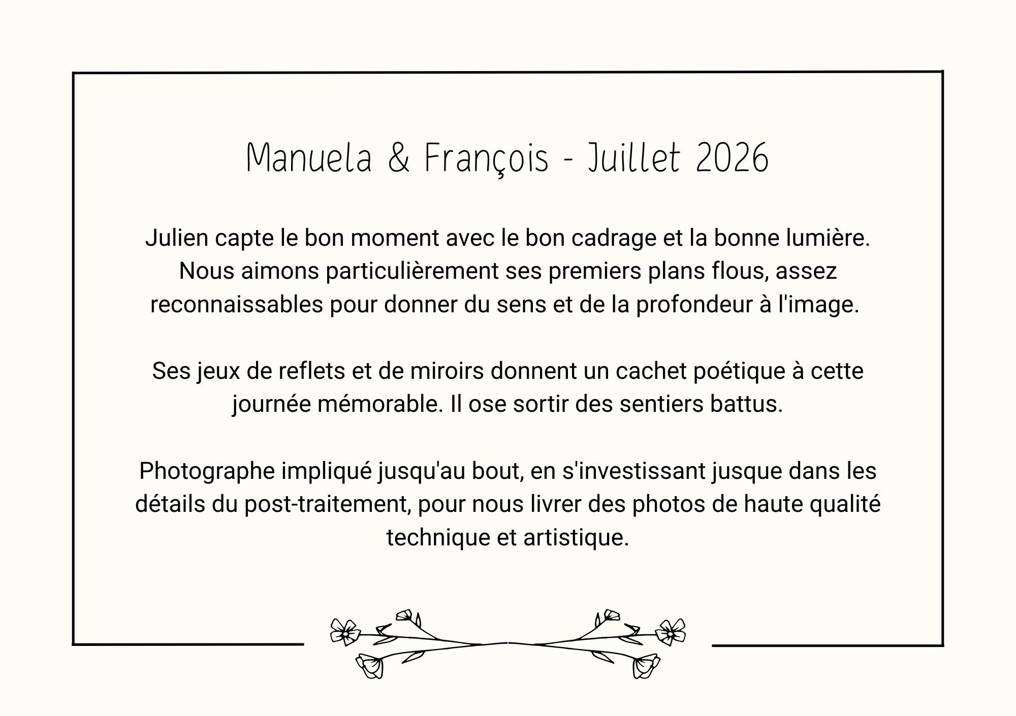avis sur julien cheron photographe